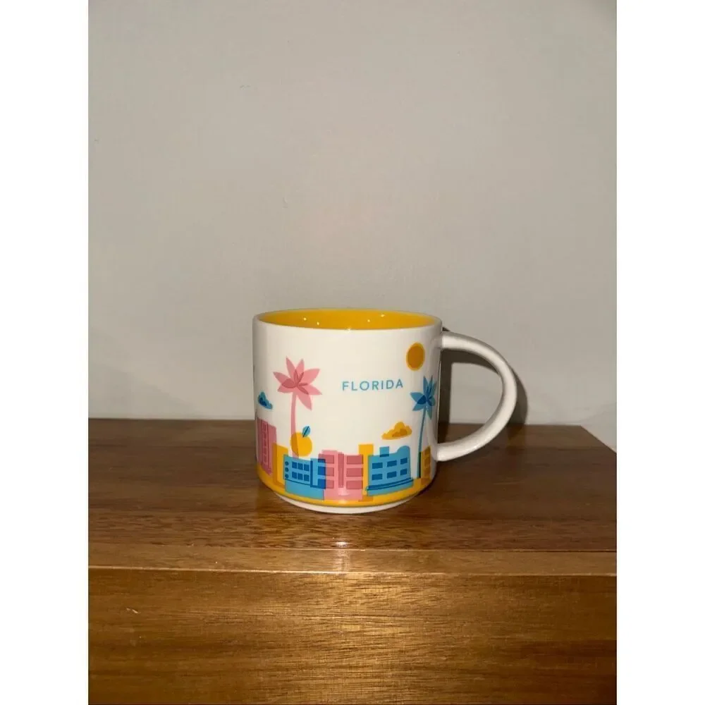 Starbucks Mug Florida You Are Here 2017 14oz Coffee Cup Yellow